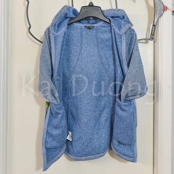 Eddie Bauer women Radiator Fleece 2.0 Long Full-zip hooded Jacket BLUE - Picture 7 of 10